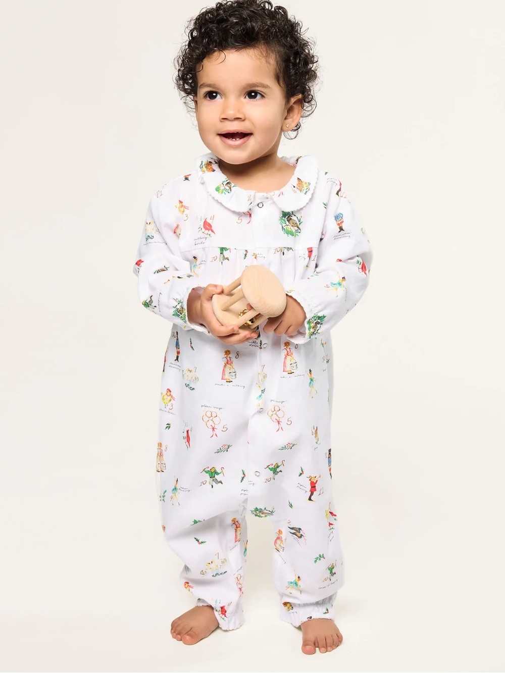 Petite Plume Twill Madeline Romper - Christmas